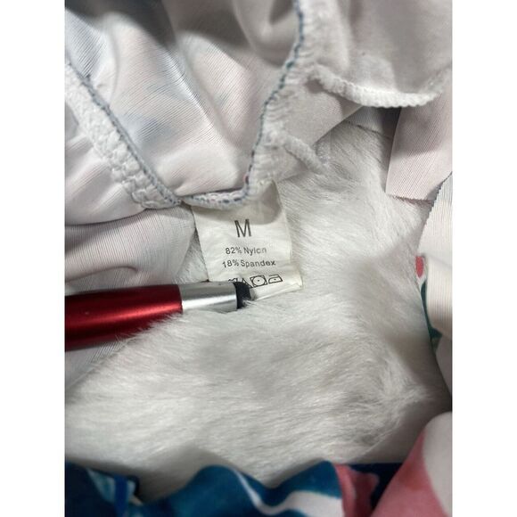 Bikini Top Size Medium Floral White Ruffled Tie Back 3443 Beach Pool - Picture 12 of 14